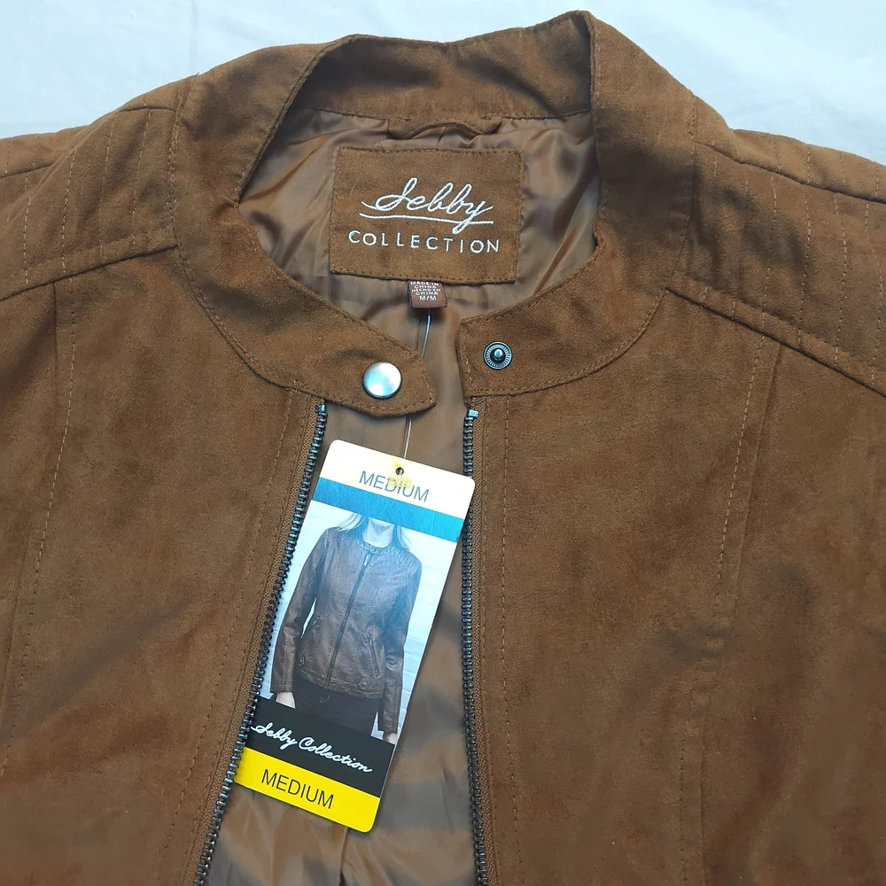 Sebby Collection Women's Brown Faux Suede Jacket - Picture 5 of 7